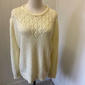 Vintage 80s Collections II Women’s Large 46 Cream Knit 100% Acrylic Sweater